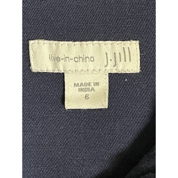 J Jill Shirt Dress 6 Blue Preppy Resort Classic Chic Retro Neutral Minimalist - Picture 2 of 11